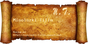 Misolszki Tilla névjegykártya